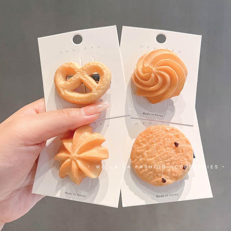 Kẹp tóc thiết kế hình bánh quy đáng yêu cho nữ
