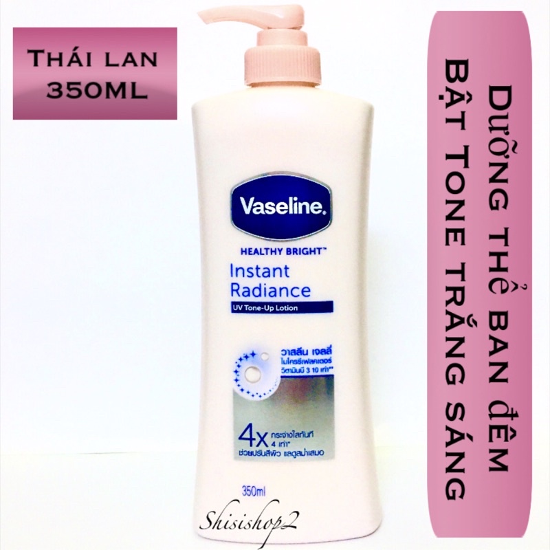 💐 Dưỡng Thể Vaseline 4X Healthy White Thái Lan 350ml dùng ban đêm