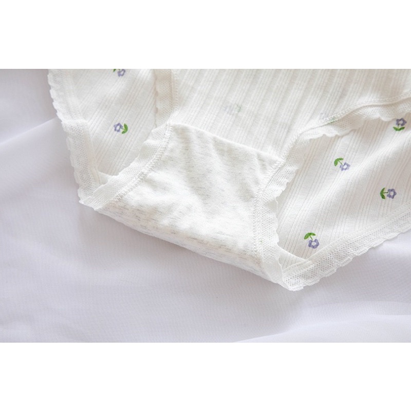 ❤️Quần Lót Nữ Cotton Hoa Kẻ Ghi Thời Trang Dễ Thương 0135❤️