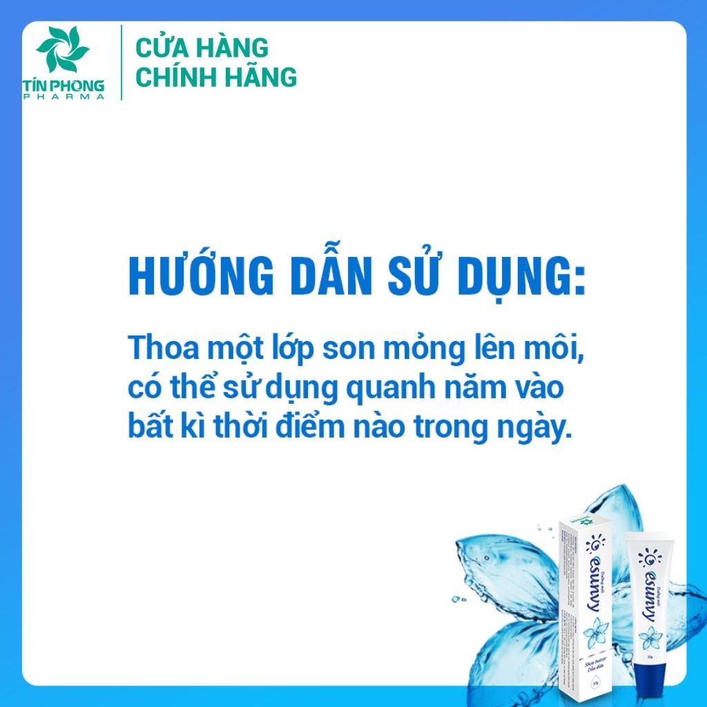 Dưỡng Môi Esunvy Bảo Vệ Môi Không Bị Khô Ráp, Nứt Nẻ, Luôn Căng Mọng, Mềm Mại Tự Nhiên Tuýp 10g TMP004