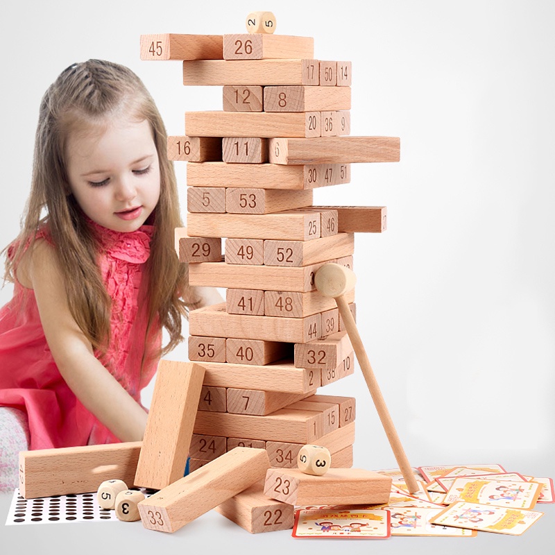 Đồ Chơi Rút Gỗ Thông Minh 54 Thanh Mini Cho Bé