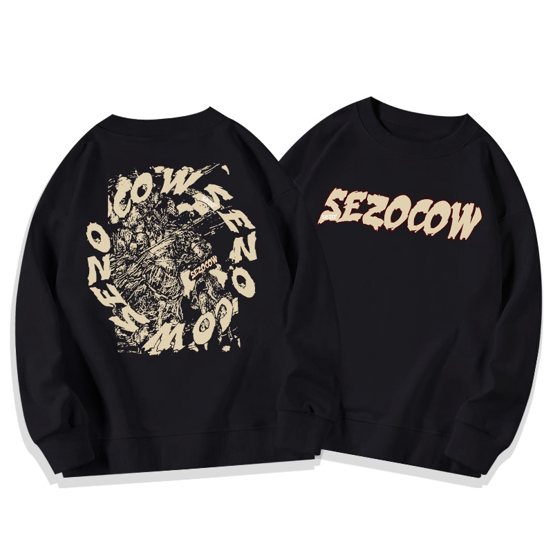 SELVZE Áo sweater Tay Dài Cổ Tròn Phong Cách Thời Trang retro Mỹ Dành Cho Nữ