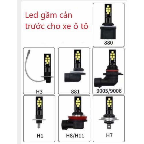 Bóng Đèn Led gầm cản trước H8 H11 9005 9006 cho xe hơi ô tô Mazda Hyundai Toyota Innova Vios Honda City Sương mù