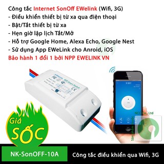 Công tắc thông minh Sonoff EWelink Basic 10A - điều khiển thiết bị nhà thông minh - NK-SonOff-10A