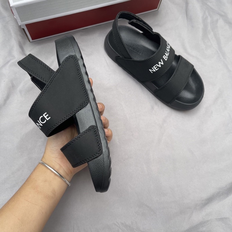 Dép sandal newbalance đen xám trắng hàng cao cấp Fullbox