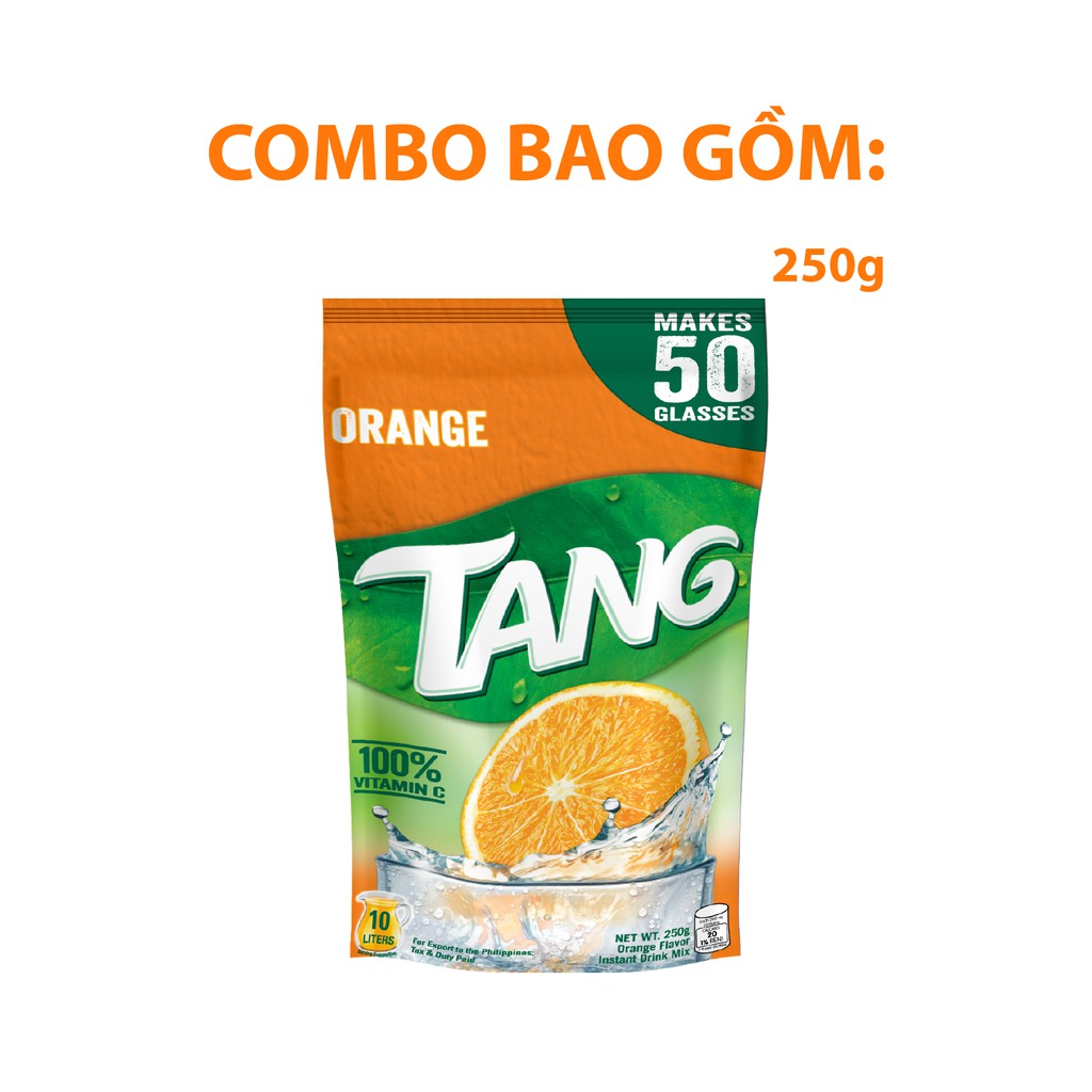 Combo Ăn Vặt &quot;Cam Bùng Cháy&quot; : 2 Thanh OREO Bùng Vị Cam,1 Solite Vị Cam,2 vỉ Trident Vị Trái Cây,1 Gói Bột Tang Vị Cam