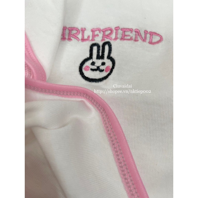 Áo croptop thỏ cony thêu siêu hot trend ( có ảnh thật )