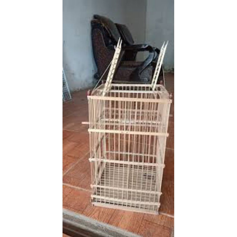Lồng Bẫy Khuyên tre giá rẻ 2 cửa 25x25x35- lồng bẫy chim sẻ giá rẻ