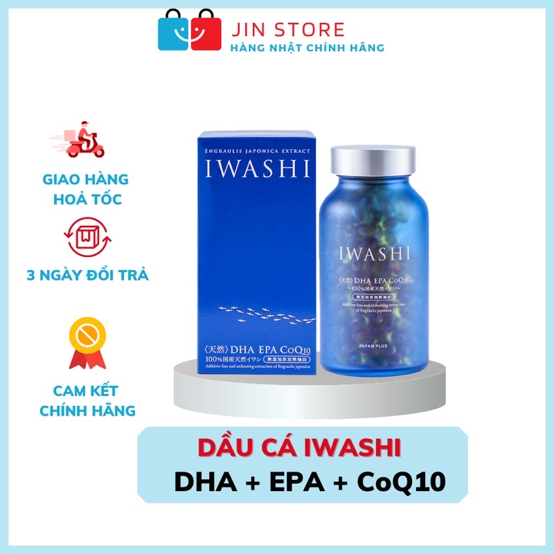 Viên dầu cá Iwashi 300 viên nhật bản - Viên bổ sung DHA EPA CoQ10 Iwashi nhật bản - Dầu cá DHA cao c
