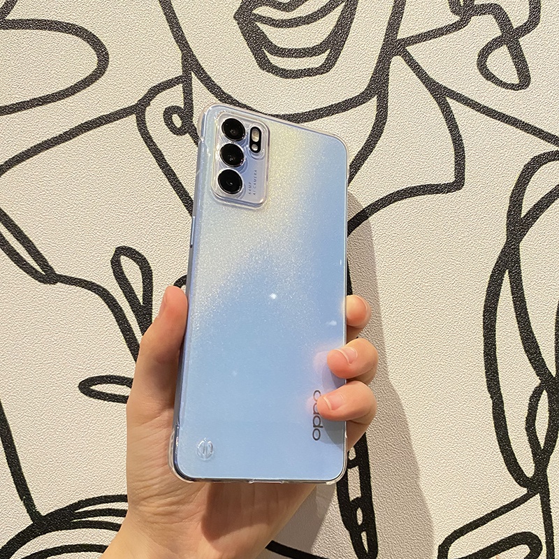 Ốp điện thoại chất liệu pc cứng trong suốt cho oppo reno 6 5 pro reno6 5g 4g