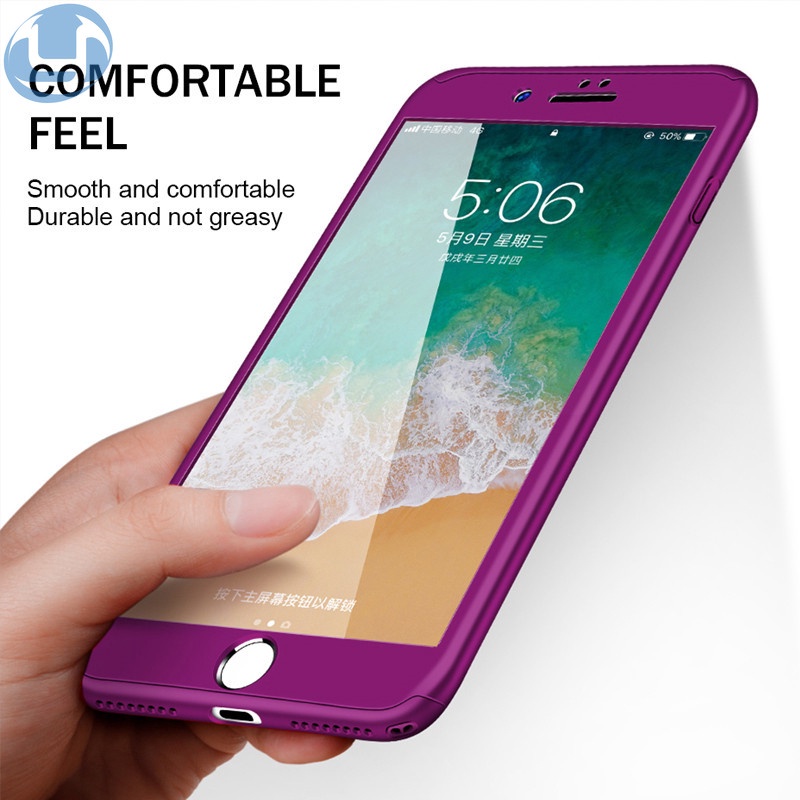 Ốp Điện Thoại Mặt Kính Bảo Vệ 360 Độ Cho iphone 7 6 6s 8 plus 5 5s se se 2020