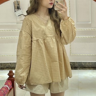 Áo babydoll kẻ