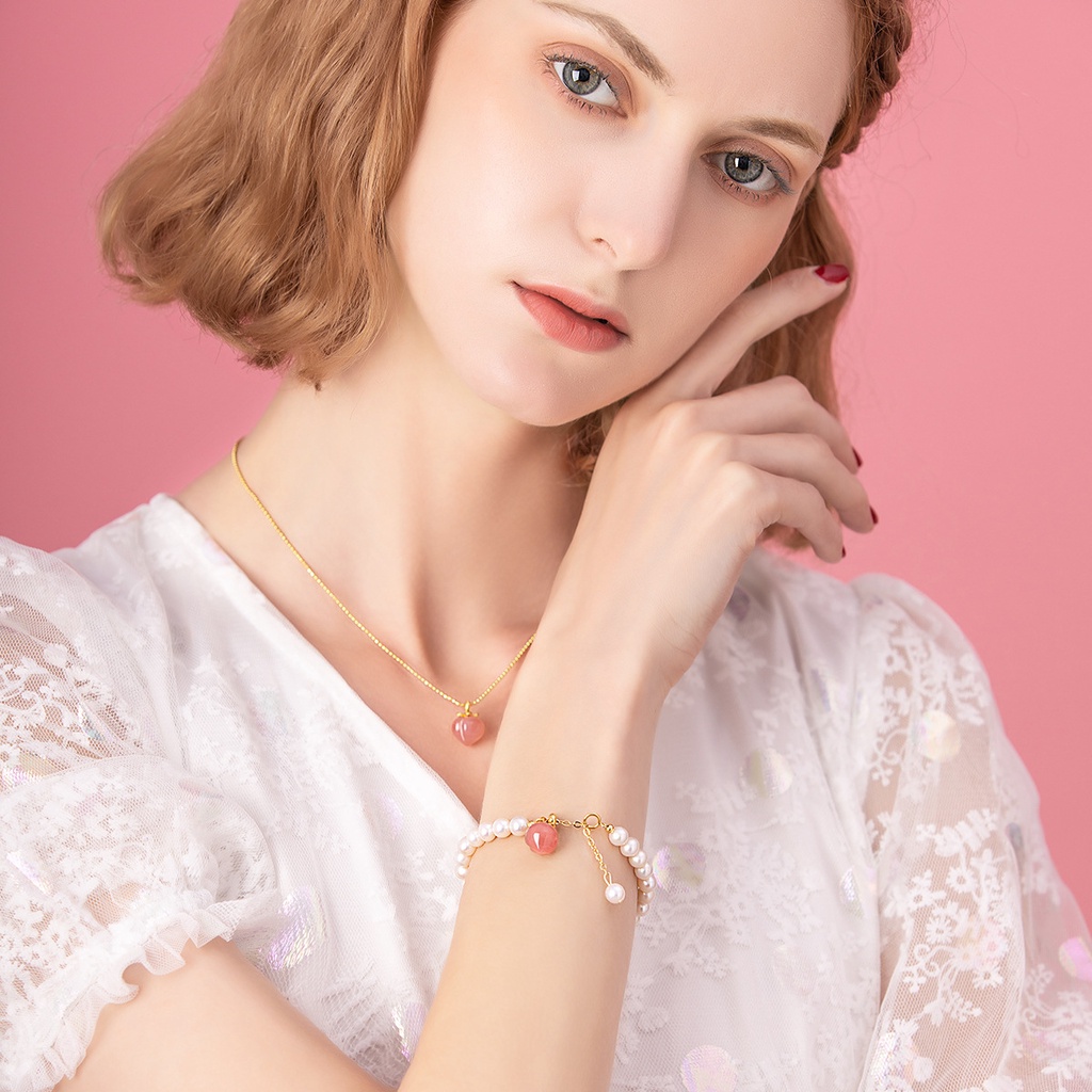 Sang Trọng Vòng Tay Đính Đá Mã Não Đỏ Hình Chú Voi Xinh Xắn Cho Nữ