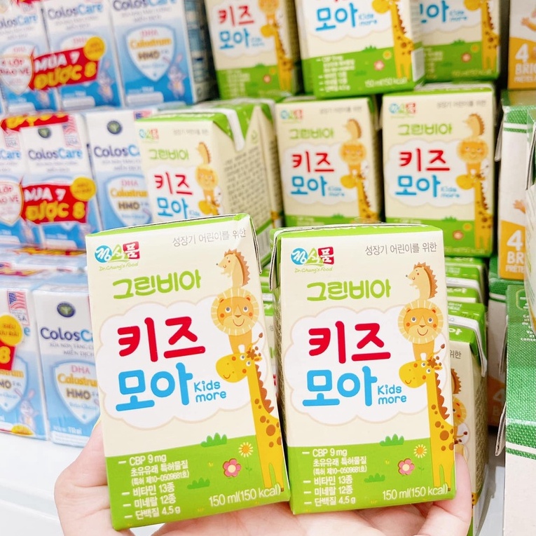 Sữa tươi, sữa nước Hikid Greenbia Kidmore 150ml cho bé từ 1y+