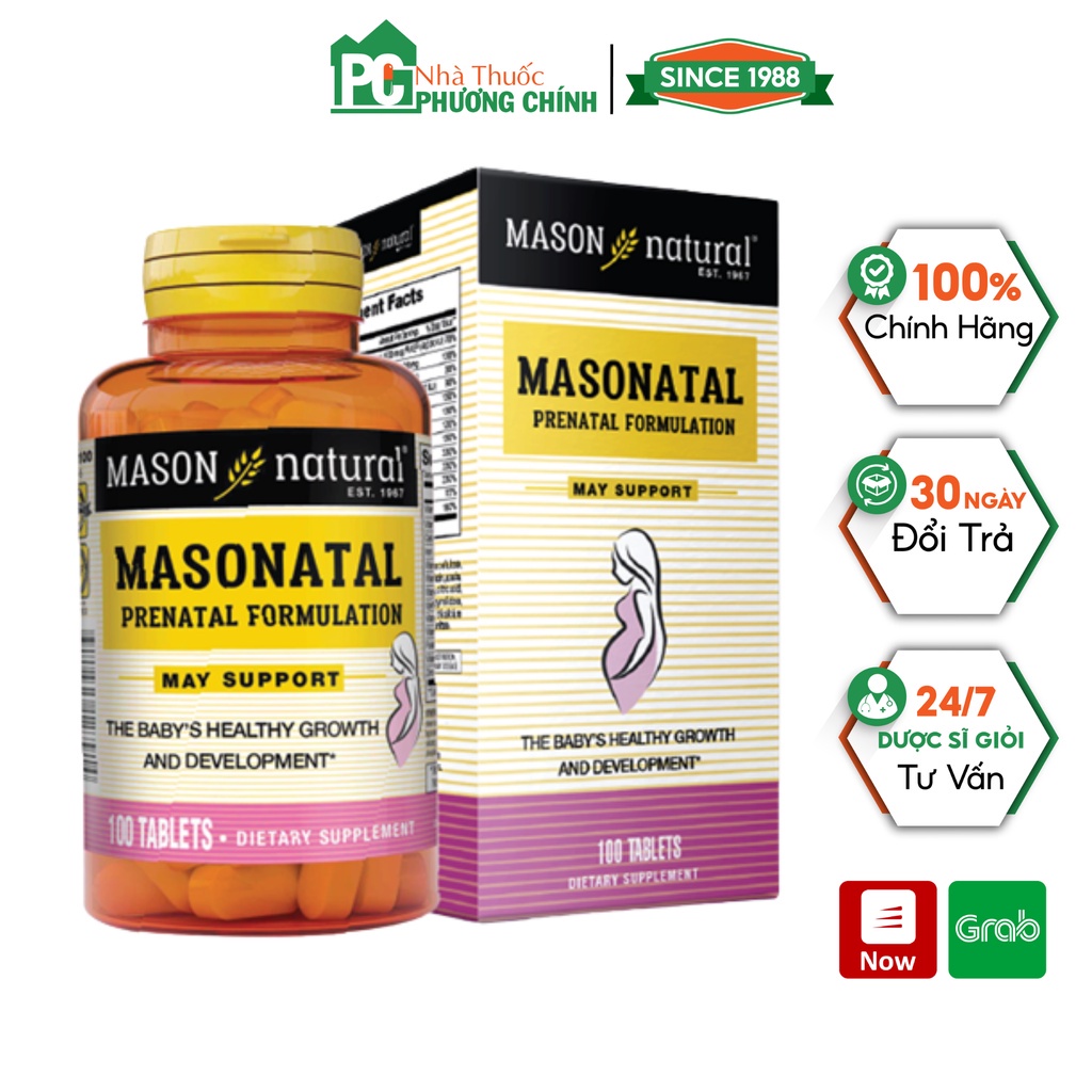 Vitamin Tổng Hợp Cho Bà Bầu Mason Natural Prenatal Formulation - Bổ Sung Vitamin &amp; Khoáng Chất Thiết Yếu