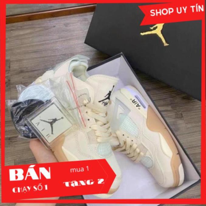 20Giày thể thao Jordan 4 OFF WHITE, giày thể thao nam nữ full phụ kiện