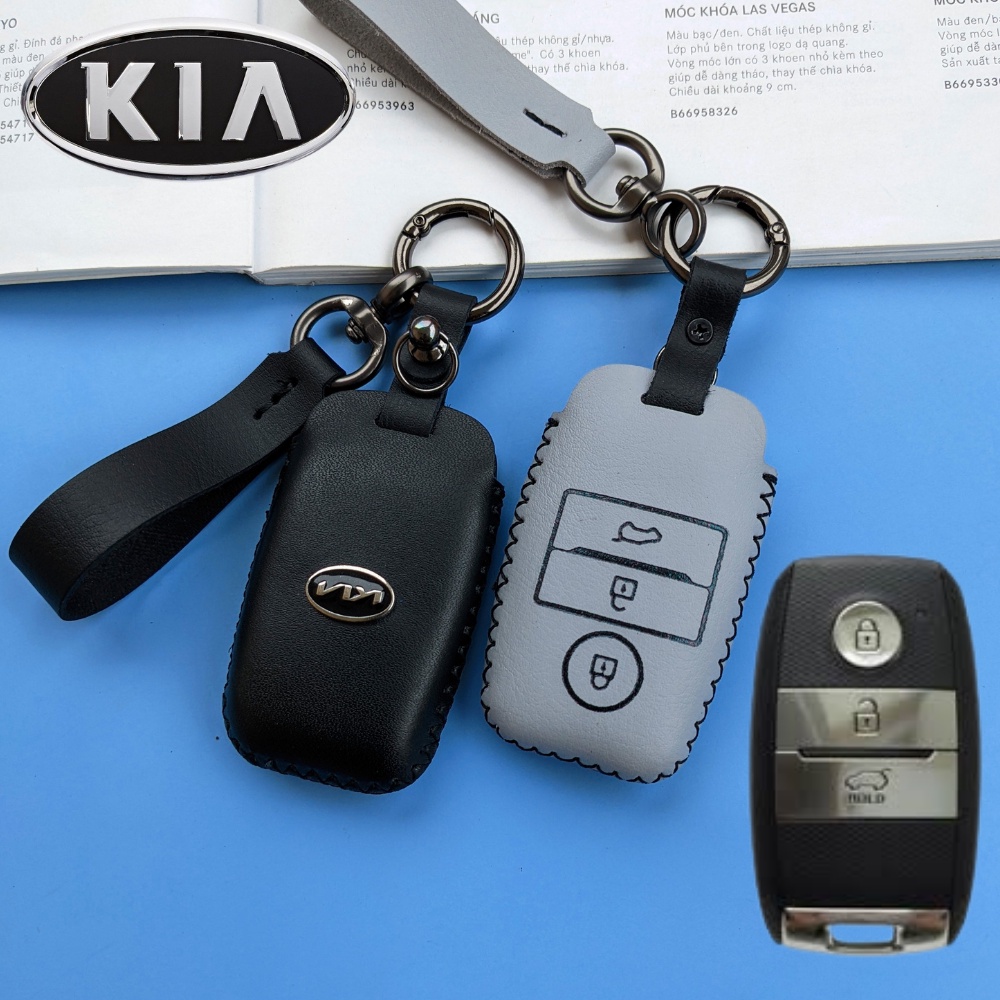 Bao Da Chìa Khóa Kia Morning, Kia Seltos,Kia Soluto,Kia Rio,Kia Cerato,Kia Optima,Kia Rondo, Sorento (KMK3 Móc A)