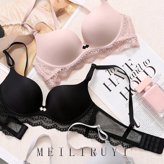 Áo Lót Trơn Không Gọng Pha Ren Nâng Ngực Sang Chảnh B081