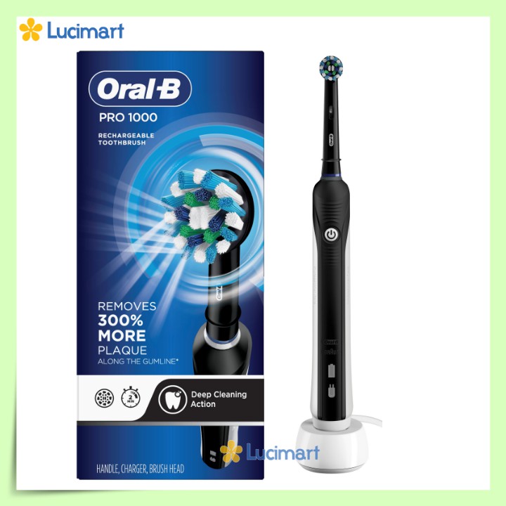 Bàn chải điện Oral-B Pro 1000 Rechargeable Toothbrush (mẫu mới 2020) [Hàng Đức]