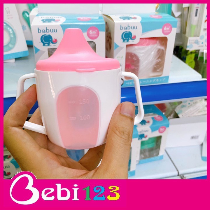 Ca Cốc tập uống 2 tay cầm Baby Babuu Nhật Bản 150ml cho bé