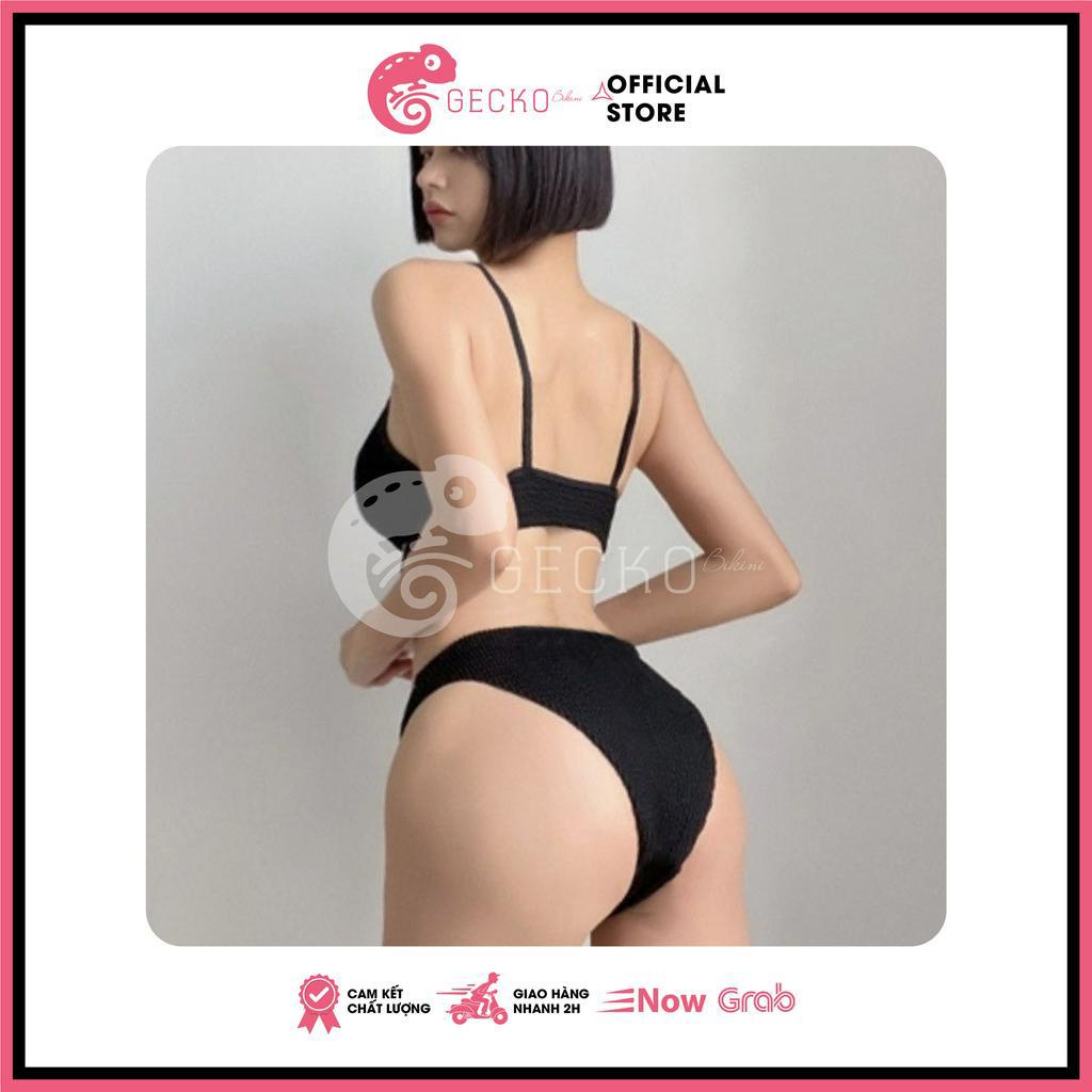 Bikini GECKO 2 Mảnh Đơn Giản Chất Thun Xốp Nhật 2M19-A
