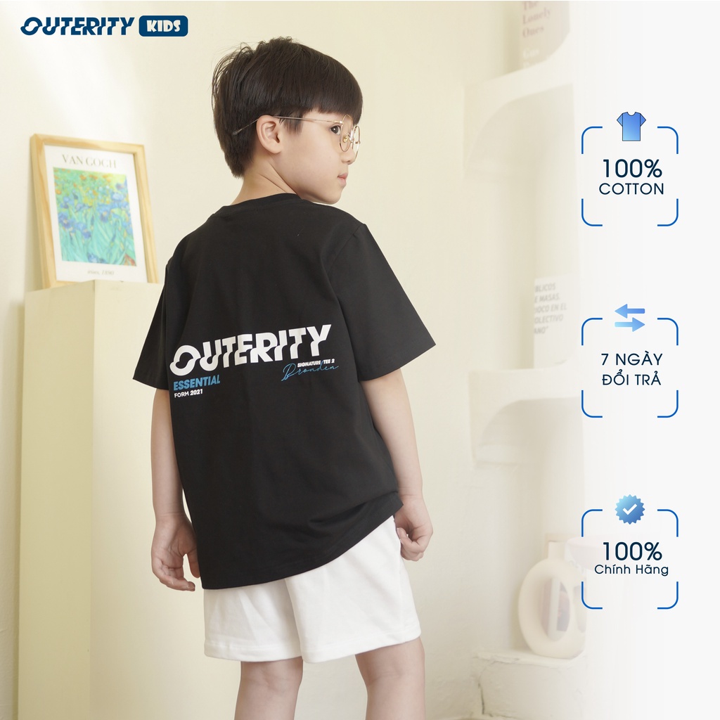 Áo thun trẻ em Outeritykids Signature v2 / Màu Đen - ORK123