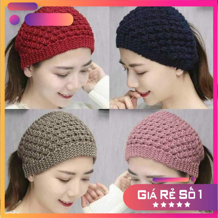 Mũ len nửa đầu khăn len trùm đầu cho nữ