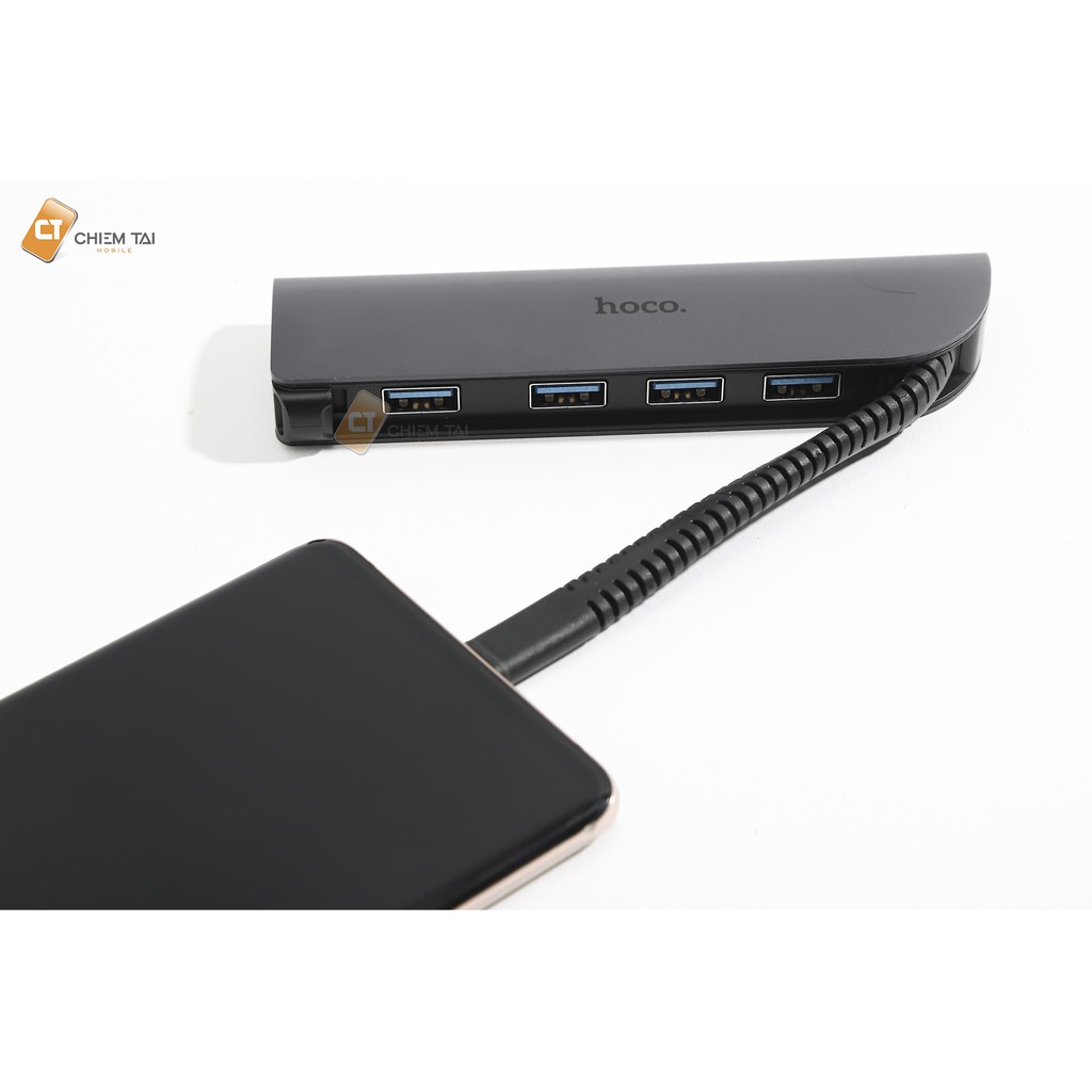 [Mã SKAMPUSHA7 giảm 8% đơn 250k]Hub chuyển Type-C to 4 cổng USB3.0 Hoco HB12