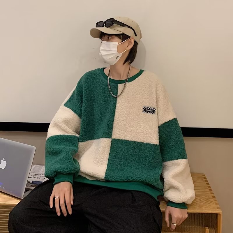 Áo Len nam cổ tròn Dày Dặn Cổ Tròn Dáng Rộng Đơn Giản áo len cổ tròn nữ Thời Trang sweater lông cừu Nam Nữ áo sweater cograue