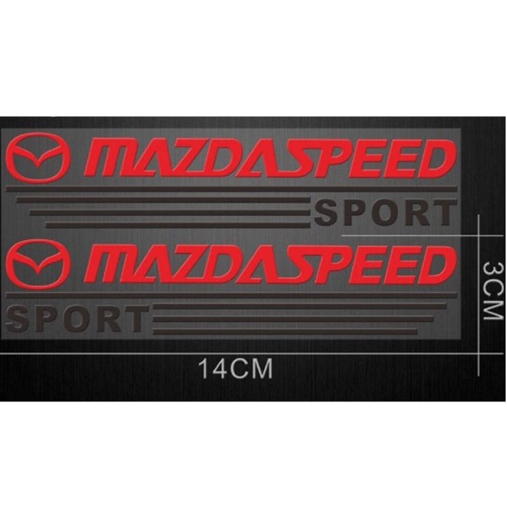 Bộ 2 Tem Dán Gương Chiếu Hậu Ô Tô Mazda Speed