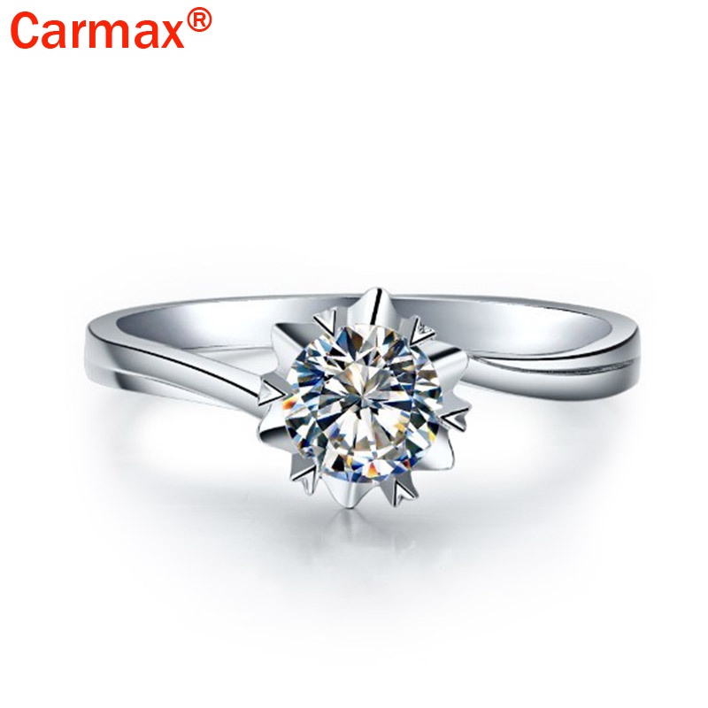 Nhẫn hở hình bông tuyết Moissanite thiết kế thời trang cho nữ