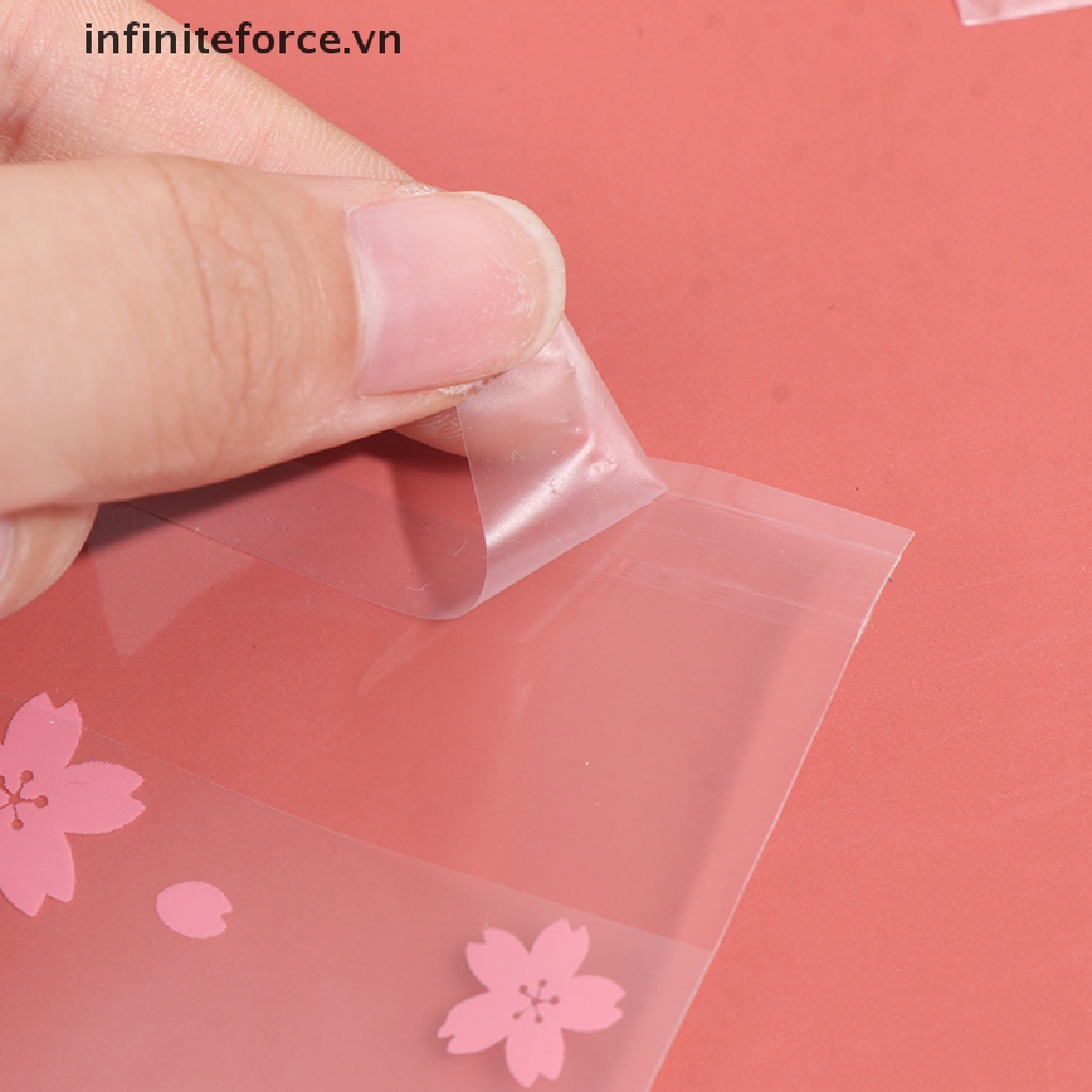 Set 100 túi nhựa in họa tiết dễ thương đựng bánh kẹo đa dụng
