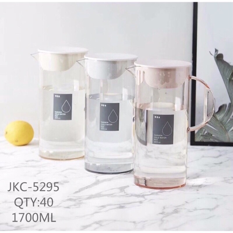 Bình đựng nước nhựa 1700ml cao cấp, ca nhựa PP nhập khẩu JKC 5295