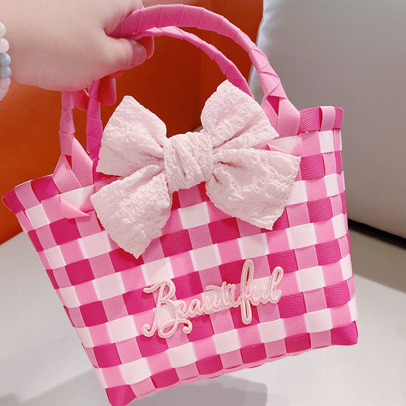 Túi Xách Vuông Nhỏ Thắt Nơ Phong Cách Mới Dành Cho Nữ Đi Biển Nghỉ Mát