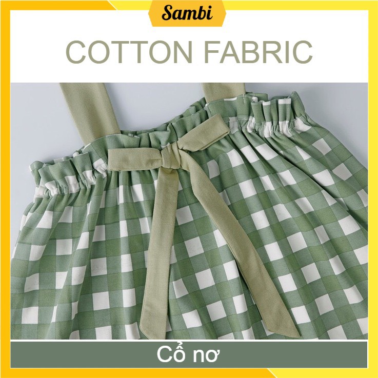 Đồ ngủ dễ thương áo 2 dây quần đùi chất liệu cotton cao cấp Sambi Closet