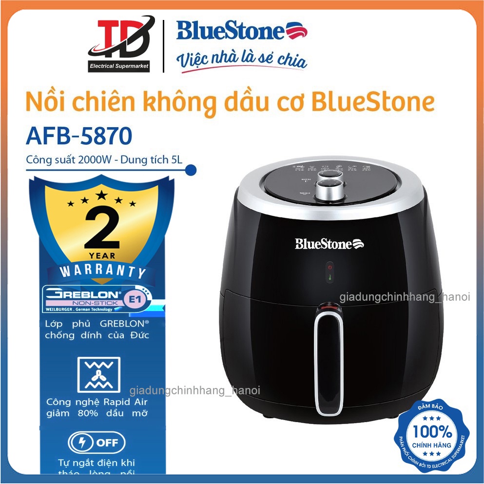Nồi chiên không dầu Bluestone AFB-5870 5 lít - công nghệ làm nóng Rapid 2000w