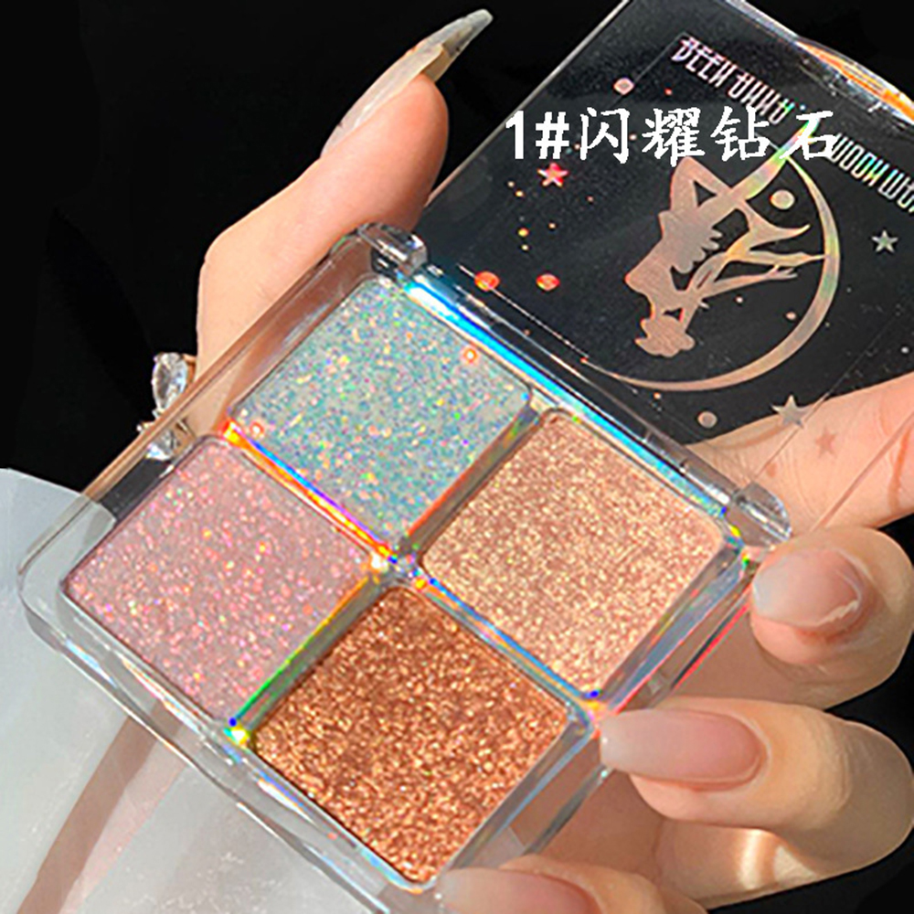 (Hàng Mới Về) Bảng Phấn Mắt Bốn Màu Kim Tuyến Lấp Lánh Kháng Nước Lâu Trôi Cho Người Mới Bắt Đầu | BigBuy360 - bigbuy360.vn