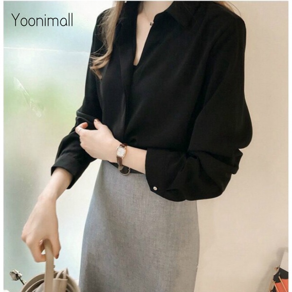 Áo sơ mi tay dài dáng rộng thời trang Hàn Quốc cho nữ | BigBuy360 - bigbuy360.vn