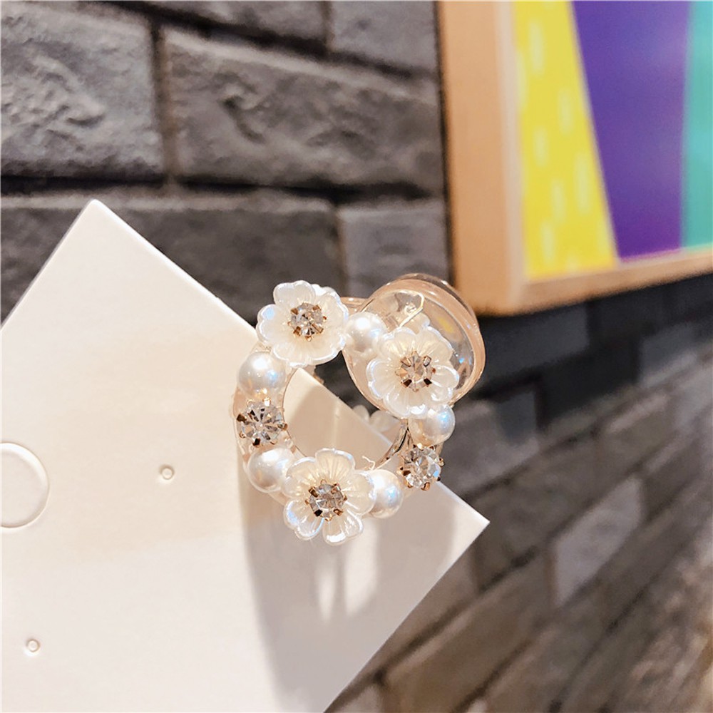 Kẹp Tóc Càng Cua Trong Suốt Đính Hoa Thanh Lịch Thời Trang Cho Nữ