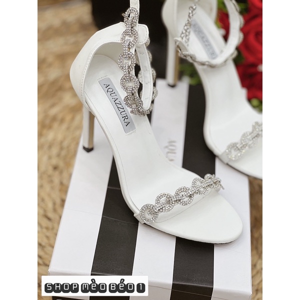 Sandal quai xích đá ngang gót nhọn fullbox hàng quảng châu cao cấp