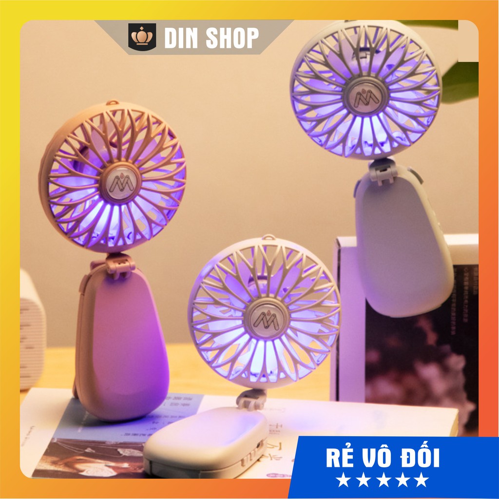 Quạt Tích Điện Mini 🔥HÀNG NHẬP KHẨU🔥 Quạt Tích Điện Cầm Tay Đa Năng 6M Kẹp Bàn Có Đèn Chính Hãng | BigBuy360 - bigbuy360.vn