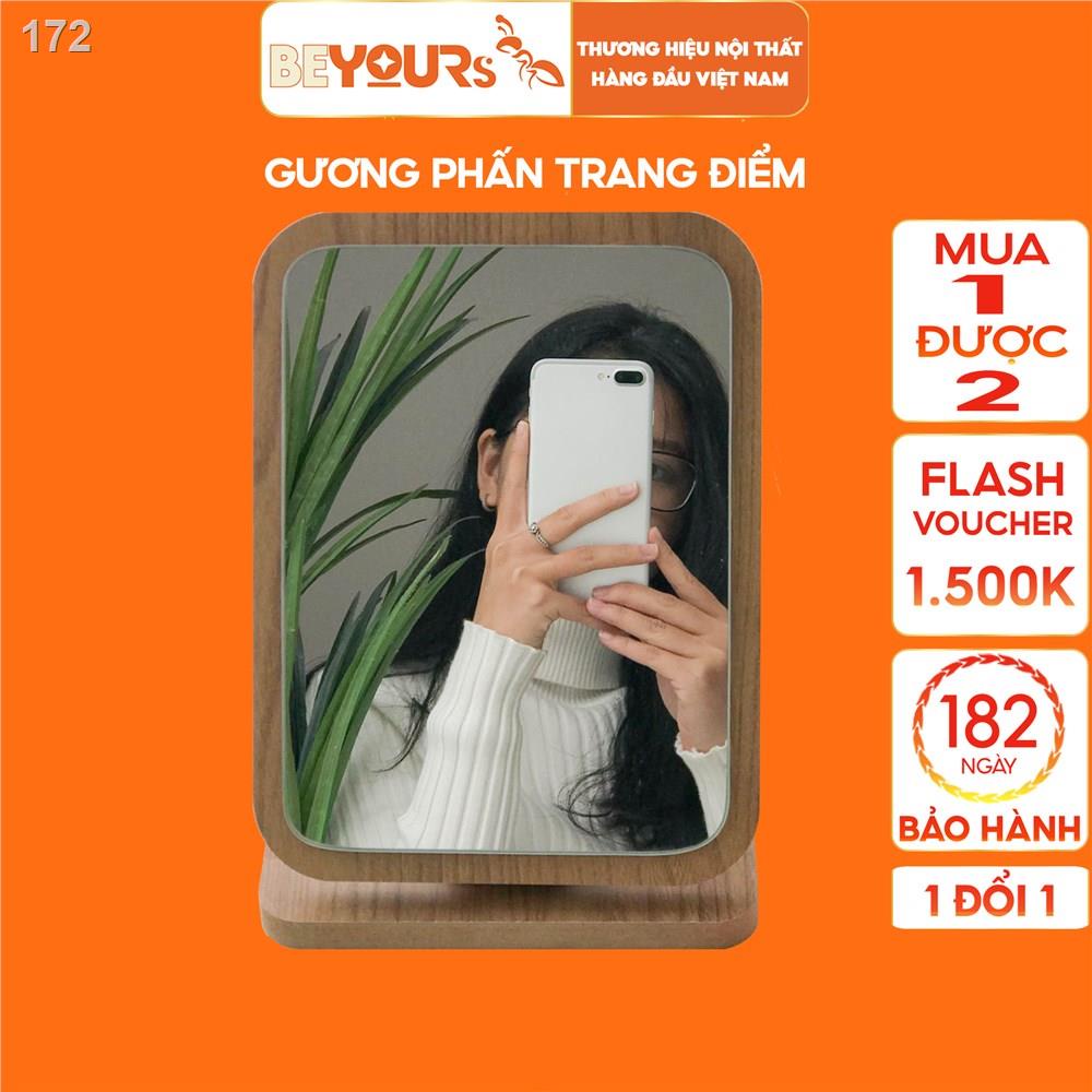 【21 năm】☄◇Gương Soi Phấn Mirror Để Bàn Trang Điểm Gỗ Mini BEYOURs -  Nội Thất Decor Phòng Ngủ