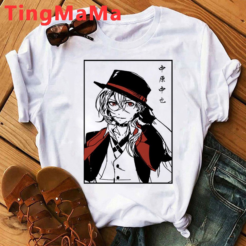 Áo Thun Tay Ngắn In Hình Bungou Stray Dogs Đáng Yêu Cho Nữ