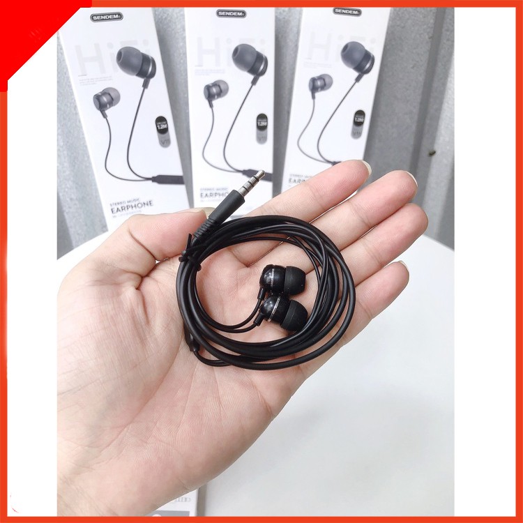 Tai nghe nhét tai Sendem V11 có Mic jack 3.5 cho tất cả các dòng điện thoại - Educase86