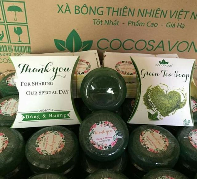 Combo 4 xb COCOSAVON (XB Cô Ba)-nghệ, trái nhàu, trà xanh, cám gạo