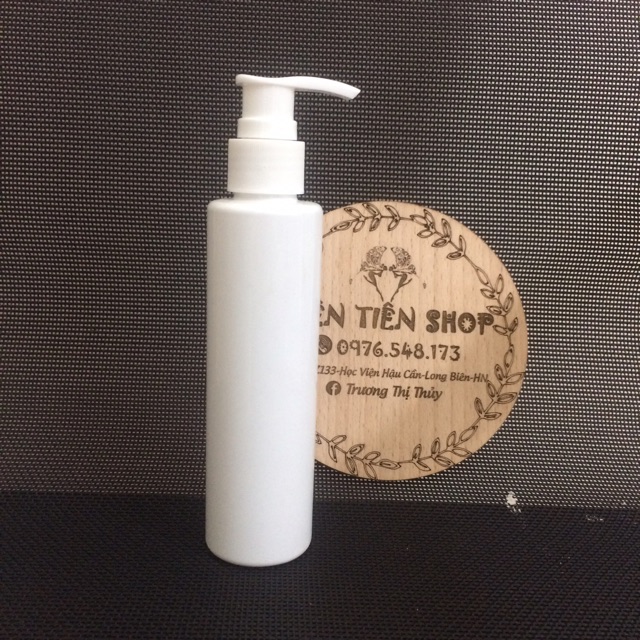 Chai nhựa trắng đục 150ml vòi ấn