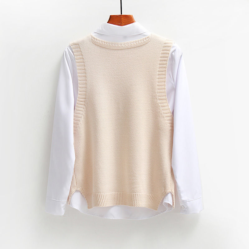 Áo Gile New Korean Student Short Sleeveless Pullover Sweater Vest Women