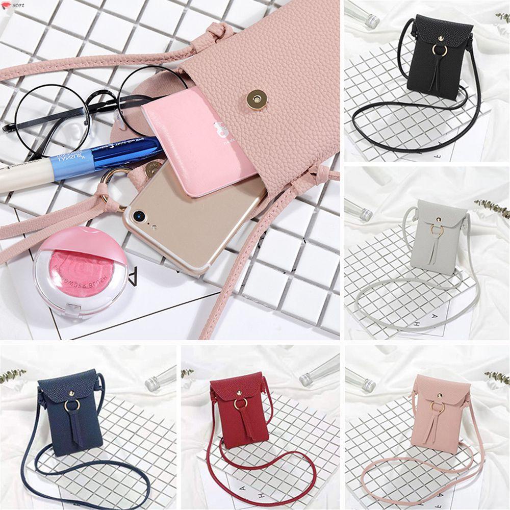 Túi đeo chéo đựng điện thoại bằng da PU nhỏ xinh thời trang cho nữ