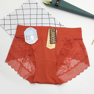 Combo 2 Quần Lót Nữ Cotton Gen Bụng Dưới Cạp Cao Ngang Rốn Phối Ren Không Viền Free Size | Quần Chip Nữ Hàng Cao Cấp