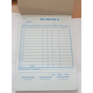Sổ hóa đơn bán lẻ